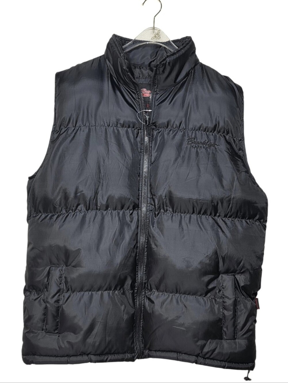 Brooklyn Xpress Men's Black Quilted Puffer Vest Lightweight Insulated Size Large